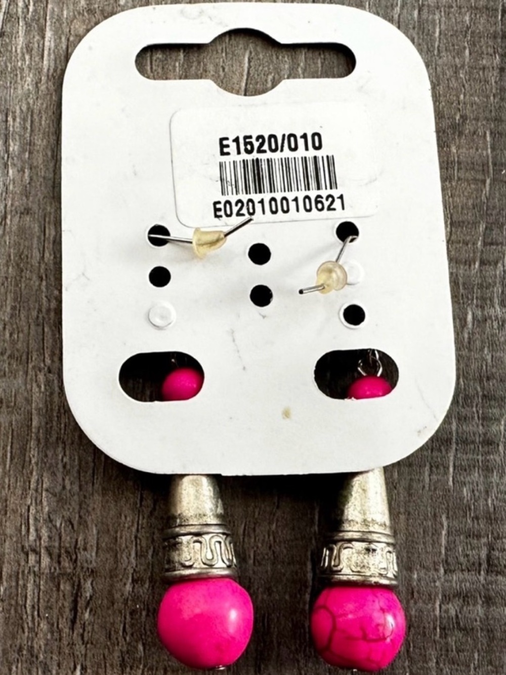 💞 New Distressed Pink Dangle Earrings - Picture 2 of 3